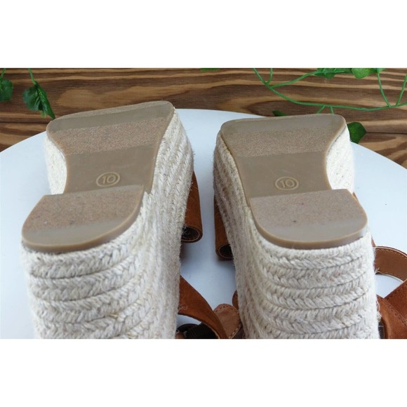 Universal Thread Sz 10 M Brown Ankle Strap Leather Women Sandals - Picture 7 of 8